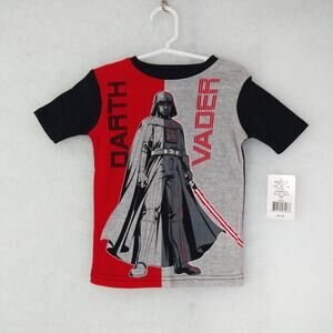 Star Wars Darth Vader Graphic PJ Top Youth Size 6 Black Red Gray New